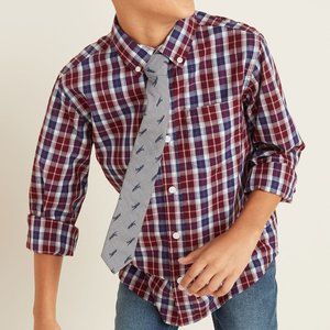 NWT - Red Plaid Shirt & Dinosaur Tie Set